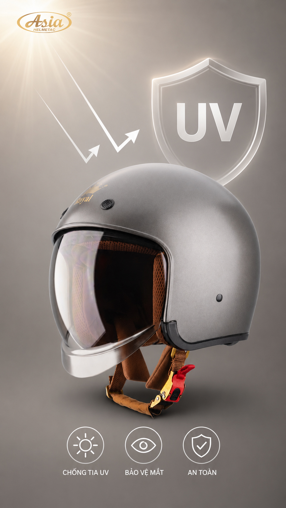 Mũ bảo hiểm có kính chống tia UV là gì?